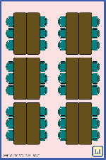 Workshop style set up in lecture hall (24-36 chairs)